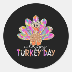 Frohes Truthahn-Tag Süße Truthahn Thanksgiving-Shi Runder Aufkleber