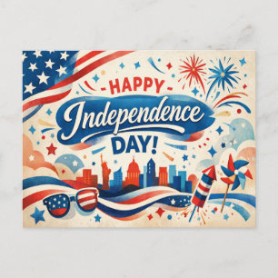 Frohes Unabhängigkeitstags-Americana-Jubiläum Feiertagspostkarte