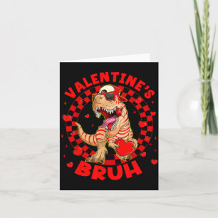 Frohes Valentins-Bruh Lustiger Dinosaurier Valenti Karte