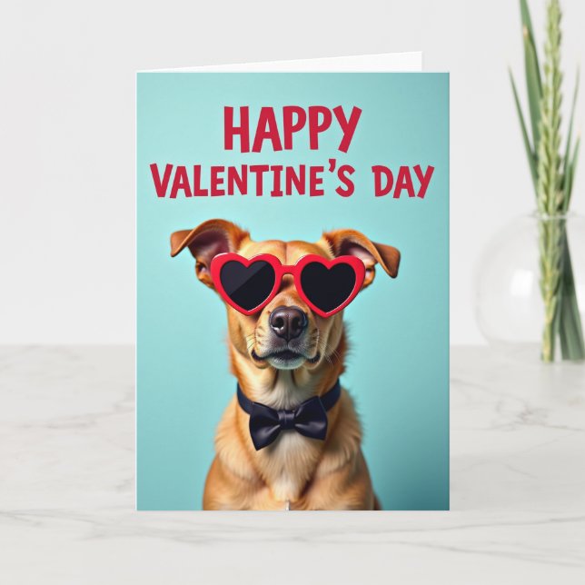 Frohes Valentins-Hunde-Karte Karte (Vorderseite)