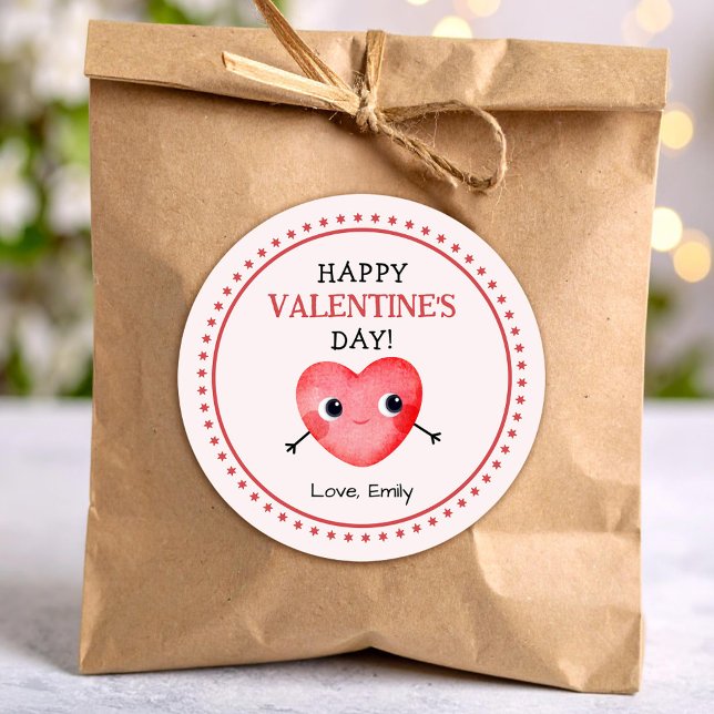 Frohes Valentinsherz Runder Aufkleber (Von Creator hochgeladen)