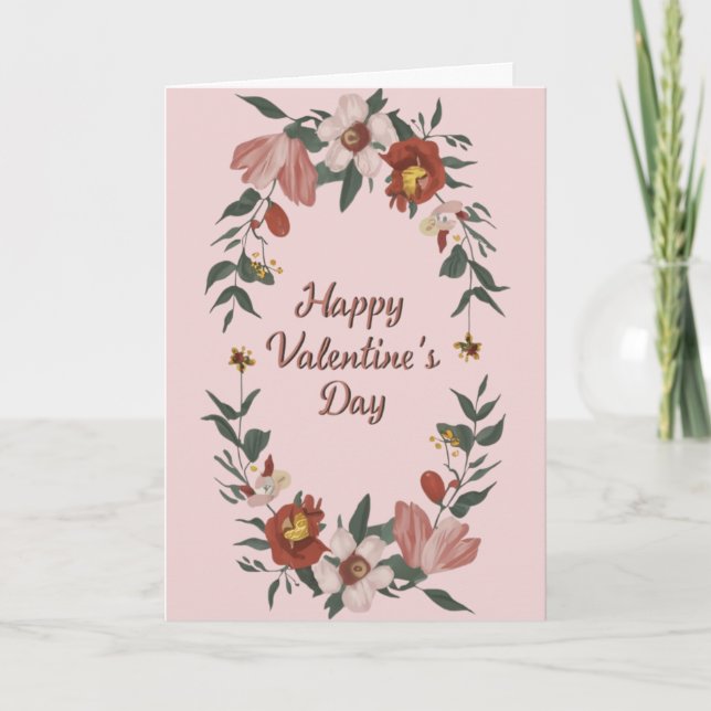 Frohes Valentinstag Blumenkarte Feiertagskarte (Vorderseite)