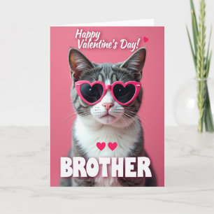 Frohes Valentinstag Bruder Katze Karte