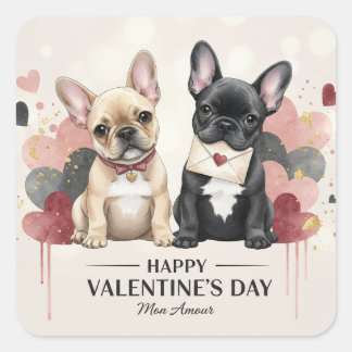 Frohes Valentinstag French Bulldog Aufkleber