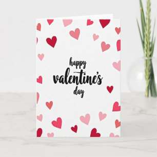 Frohes Valentinstag Karte mit gezeichneten Herzen