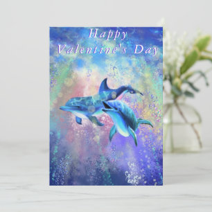 Frohes Valentinstag-Karten-Delfine-Paar Liebe
