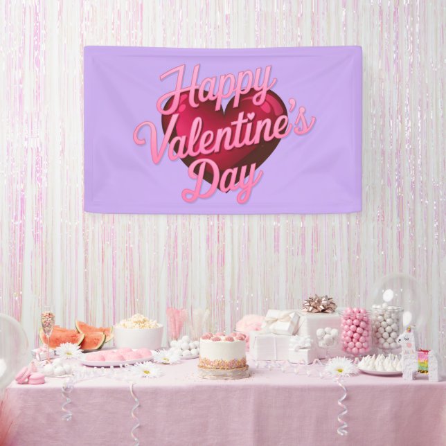 Frohes Valentinstag Lavendel Banner (Party)