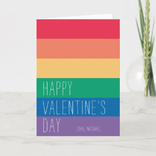 Frohes Valentinstag LGBTQ Regenbogen Valentinsta Feiertagskarte