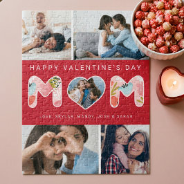 Frohes Valentinstag Mama, Foto Collage & Florals Puzzle