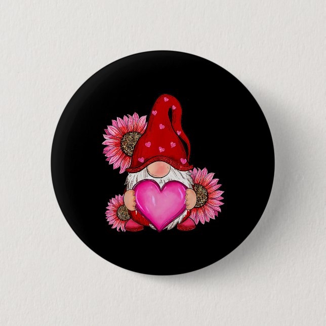 Frohes Valentinstag mit Leopardensonnenblume Button (Vorderseite)