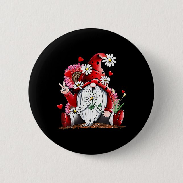 Frohes Valentinstag mit Leopardensonnenblume Button (Vorderseite)