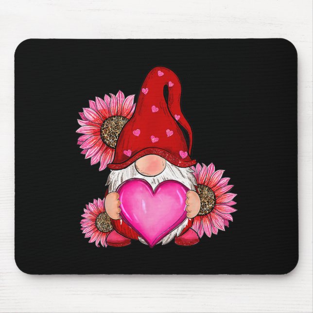Frohes Valentinstag mit Leopardensonnenblume Mousepad (Vorne)