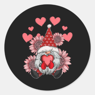 Frohes Valentinstag mit Leopardensonnenblume Runder Aufkleber