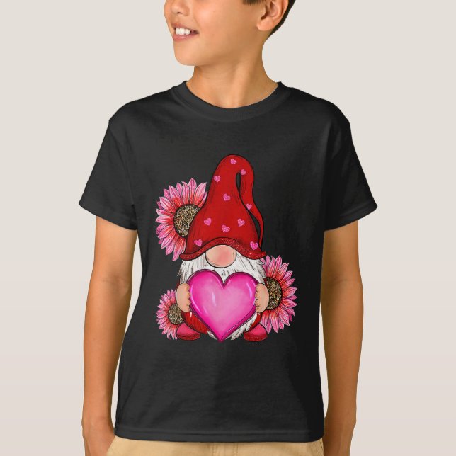 Frohes Valentinstag mit Leopardensonnenblume T-Shirt (Vorderseite)