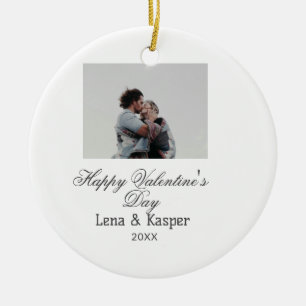 Frohes Valentinstag-Paar-Foto modern einfach t Keramik Ornament