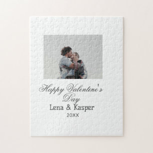 Frohes Valentinstag-Paar-Foto modern einfach t Puzzle