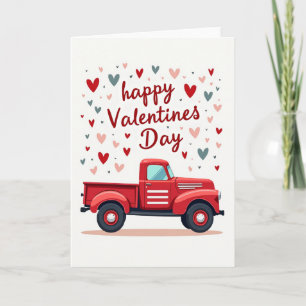 Frohes Valentinstag Roter LKW Karte