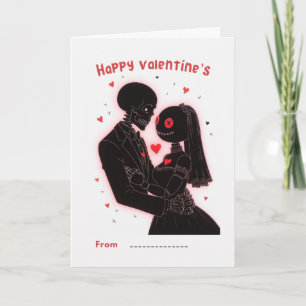 Frohes Valentinstag Skelett-Paar Karte