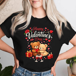 Frohes Valentinstag T-Shirt | Süßes Bärenpaar