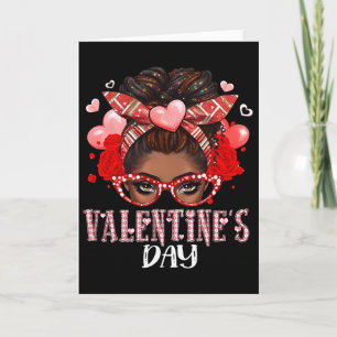 Frohes Valentinstag Unordentlicher Dutt Afroamerik Karte
