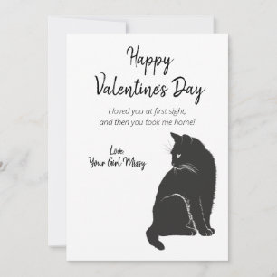 Frohes Valentinstag Von Katze Feiertagskarte