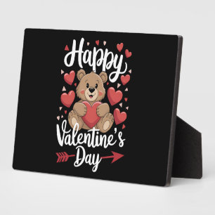 Frohes Valentinstags-Bär-Herz-Süße-Paare Fotoplatte