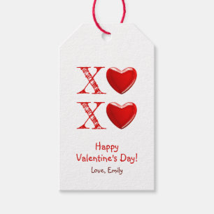 Frohes Valentinstagsgruß mit süßen Herzbonbons Geschenkanhänger