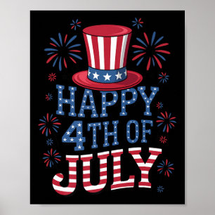 Frohes Viertes Juli Patriotische Amerikanische Fla Poster