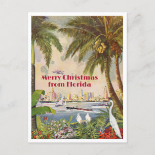 Frohes Weihnachten aus Florida im vintage Miami-St Postkarte