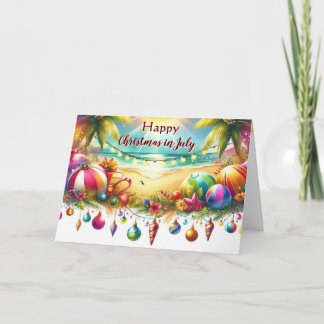 Frohes Weihnachten im Juli Tropische Weihnachtskar