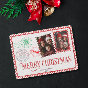 Frohes Weihnachten mit Vintage roten und grünen Bu