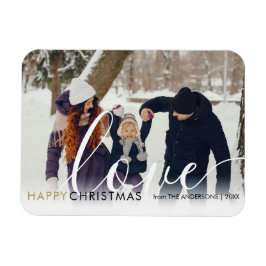 Frohes Weihnachten Modernes Foto Chic Script Liebe Magnet