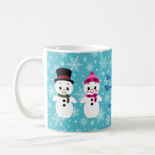 Frohes Weihnachten Snowmen Kaffeemaschine Tasse