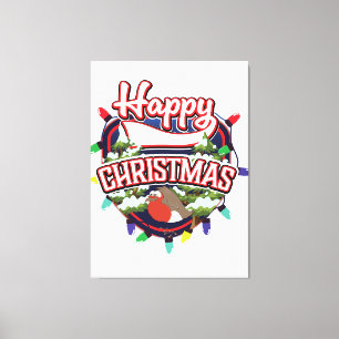 Frohes Weihnachts-Cartoon-Logo Leinwanddruck