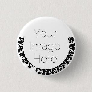 Frohes Weihnachts Custom Foto Button & Text Abzeic