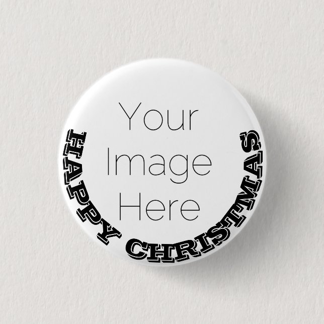 Frohes Weihnachts Custom Foto Button & Text Abzeic (Vorderseite)