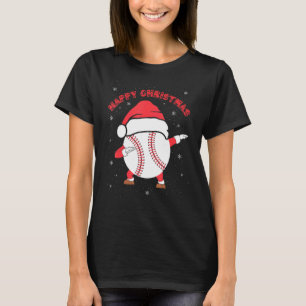 Frohes Weihnachts-Dabbing Baseball mit Xmas Hat Me T-Shirt