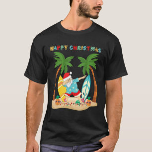 Frohes Weihnachts-Dabbing Santa Surf Board on Trop T-Shirt