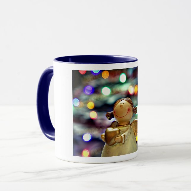 Frohes Weihnachts-Engel-Getränk-Tasse Tasse (Vorderseite Links)
