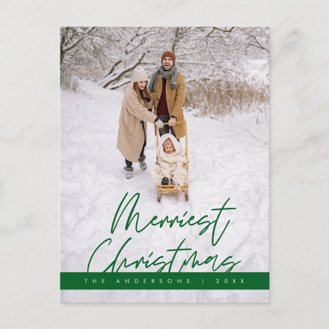 Frohes Weihnachts-Foto, gemütlicher Gruß Postkarte (Vorderseite)