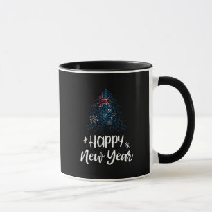 Frohes Weihnachtsbaum mit australischer Flagge Tasse