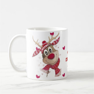 Frohes Weihnachtsfest und Herzen Kaffeetasse