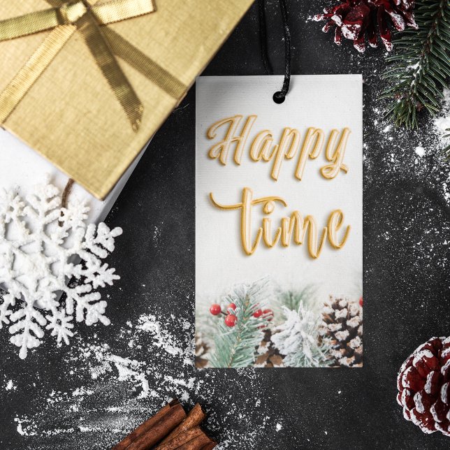 Frohes Weihnachtsgeschenk Tags Geschenkanhänger (FESTIVE HAPPY TIME CHRISTMAS TAG)