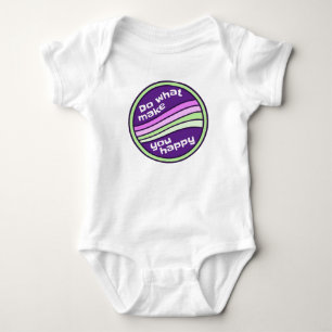 Frohes Zitat: farbige Linien Baby Strampler