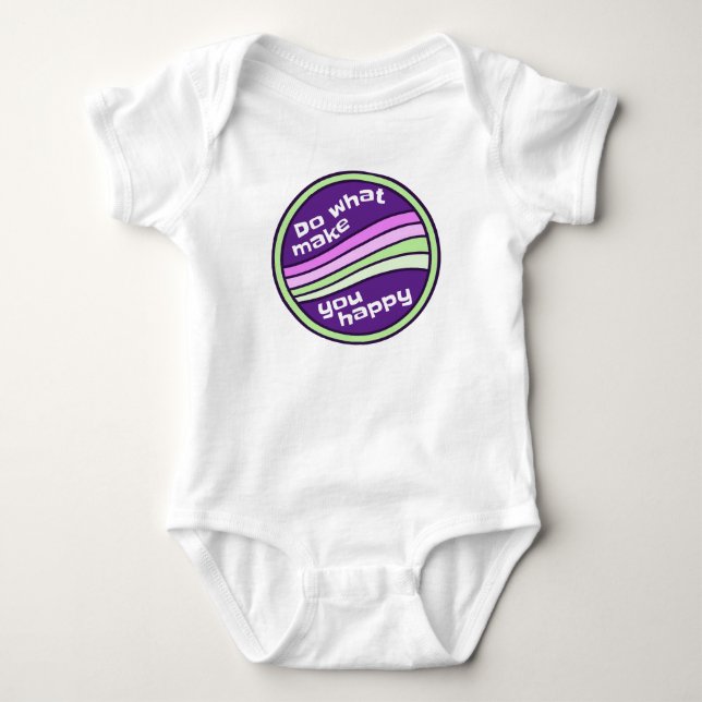 Frohes Zitat: farbige Linien Baby Strampler (Vorderseite)