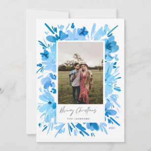 Fröhlich abstrakt blauer Weihnachtsentwurf Feiertagskarte