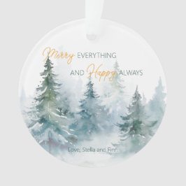Fröhlich Alles Glücklich Immer Winterbäume Acryl Ornament
