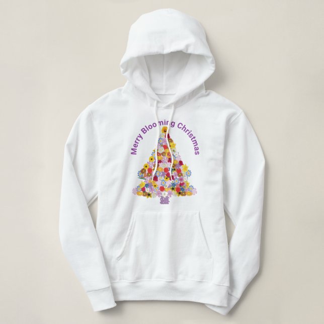 Fröhlich blühende Weihnachtsbäume Hoodie (Design vorne)