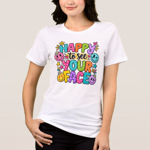 Fröhlich, dein Gesicht zu sehen Patchwork Smiley A Tri-Blend Shirt