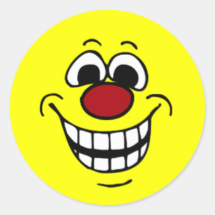 fröhlich Face Grumpey Runder Aufkleber